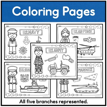 Veterans Day Coloring Pages by Linda's Loft for Little Learners