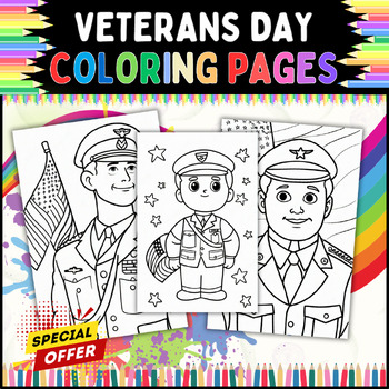 Preview of Veterans Day Coloring Pages: A Educational Activity for Kids of All Ages