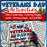 Veterans Day Coloring Pages, Word Searches, Letter Writing