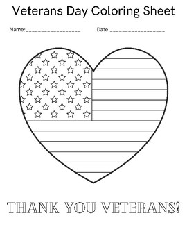 Veterans Day Coloring Sheet by Hello Teacher Jenna | TPT