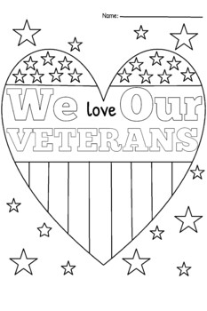 Preview of Veterans Day Coloring Sheet