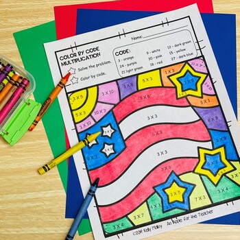 Veterans Day Coloring Sheet Math Activities Multiplication Color by Number