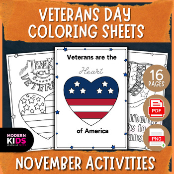 Preview of Veterans Day Coloring or Art Activity Sheet