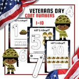 Veterans Day Counting and Tracing Numbers From 1 To 10 for Kids