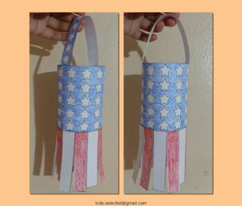 Preview of 4th of July Craft American Flag Windsock Presidents Day Memorial Day Activities