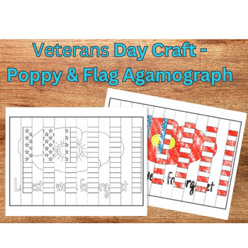 Preview of Veterans Day Craft - Poppy & Flag Agamograph