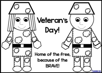 Veterans Day Thank You for Your Service Soldiers Coloring Pages Craft Pack