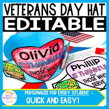 Preview of Memorial Day Crown | Memorial Day Headband Hat Craft Activity Editable