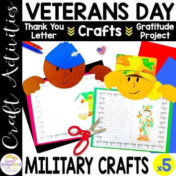 Preview of Veterans Day Craft and Writing Activities Thank You Branches of the Military