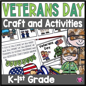 Preview of Veterans Day Craft and Writing Activities - Veterans Day Soldier Craft