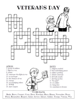 veterans crossword puzzle celebration station bw versions
