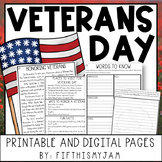 Veterans Day Differentiated Reading Passages
