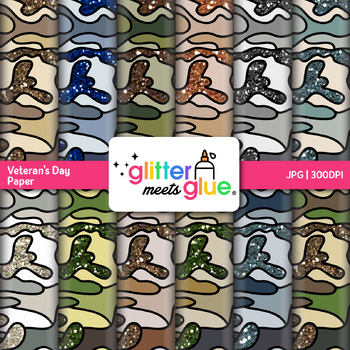 Preview of Veterans Day Digital Paper Clipart: 12 Military Backgrounds Clip Art, Commercial