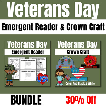 Preview of Veterans Day : Emergent Reader & Crown Activity