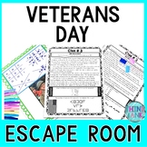 Veterans Day Escape Room - Reading Comprehension - Novembe