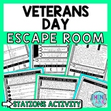Veterans Day Escape Room Stations - Reading Comprehension 