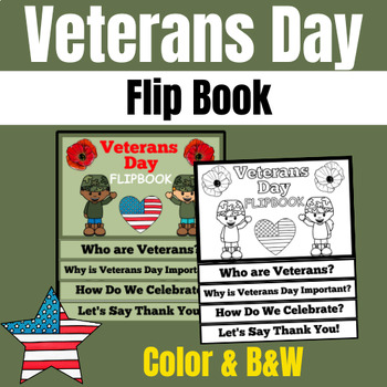 Preview of Veterans Day Flipbook Activities | November 11th