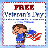 Veterans Day- female veterans reading comprehension passages.