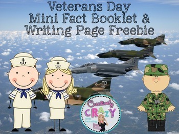 Preview of Veterans Day Freebies (Mini Fact Booklet and Thank You Writing Page)