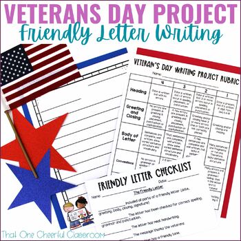 Preview of Veterans Day Friendly Letter Writing Project with Writing Paper