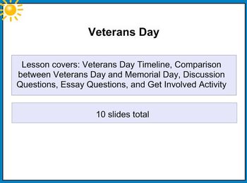 Preview of Veterans Day Grades 6, 7, 8 SMART Notebook Lesson