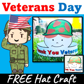 Preview of Veterans Day Hat Craft Activity - Remembrance Day Hat/Crown | November Craft
