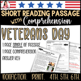 Veterans Day, Honoring Heroes, Nonfiction Reading & Compre