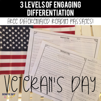 Preview of Veterans Day: Honoring Our Military Differentiated Reading Passages