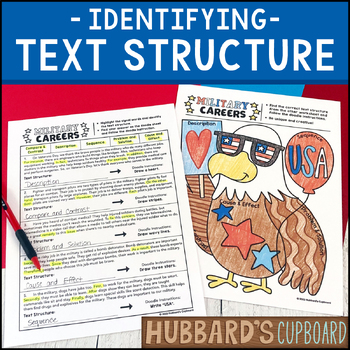 Preview of Veterans Day /  Identify Nonfiction Text Structure Worksheets / Signal Words