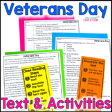 Veterans Day Informational Close Reading Comprehension Pas