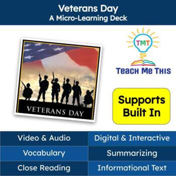 Preview of Veterans Day Informational Text Reading Passage and Activities