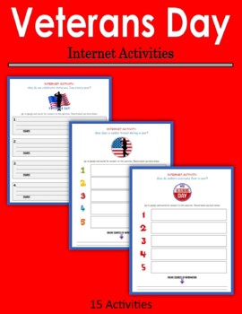 Preview of Veterans Day - Internet Activities