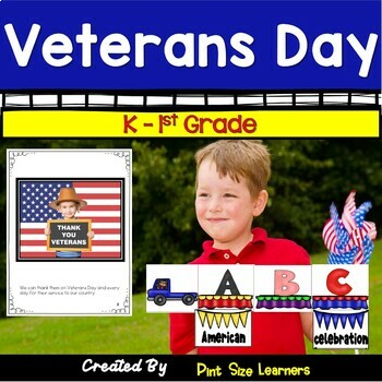 Preview of Veterans Day for Younger Students | Centers | Worksheets