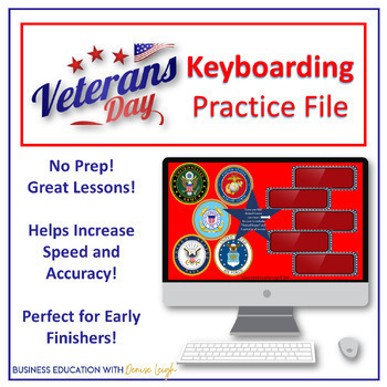 Preview of Veterans Day Keyboarding Practice Typing- Computer Applications Digital Activity