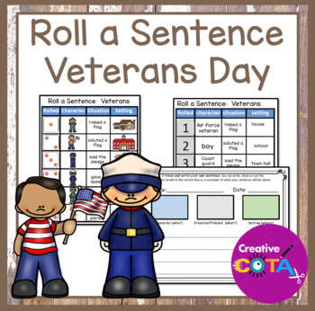 Preview of Occupational Therapy Veterans Day Handwriting Activities Roll a Silly Sentence