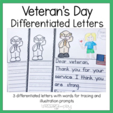 Veterans Day Letter Writing Prompts for Kindergarten