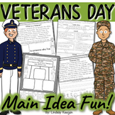 Veterans Day Main Idea and Details Activities