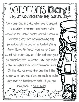 Veteran's Day & Memorial Day Activities by RaraDT | TpT