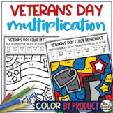 Veterans Day Multiplication Basic Math Facts Coloring Page