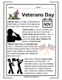 Veterans Day - No-Prep Differentiated Reading Comprehensio