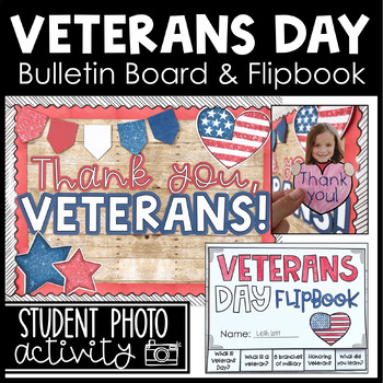 Preview of Veterans Day November Bulletin Board - Informational Text Flipbook - Activities