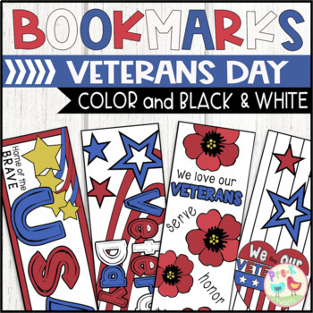 Preview of Veterans Day Patriotic Bookmarks