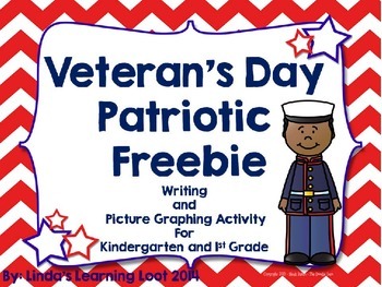 Preview of Veteran's Day Patriotic Writing Prompts and Picture Graphing Activity Freebie!