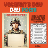 Veterans Day Poem - A Thank You Poem/ Letter Activity - 6 