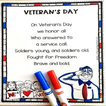 Preview of Veterans Day - November Poem for Kids