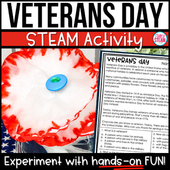 Preview of Veterans Day Poppy Activities with Reading Passages and Thank You Cards