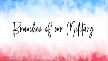Preview of Veterans Day Pre-Teach: Branches of our Military