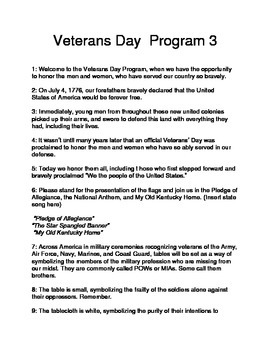 veterans day assignment high school