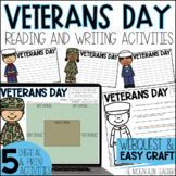 Veterans Day Reading Comprehension Activities, Webquest & 