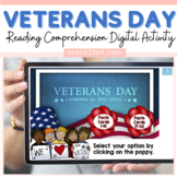 Veterans Day Reading Comprehension Digital Activities Boom Cards